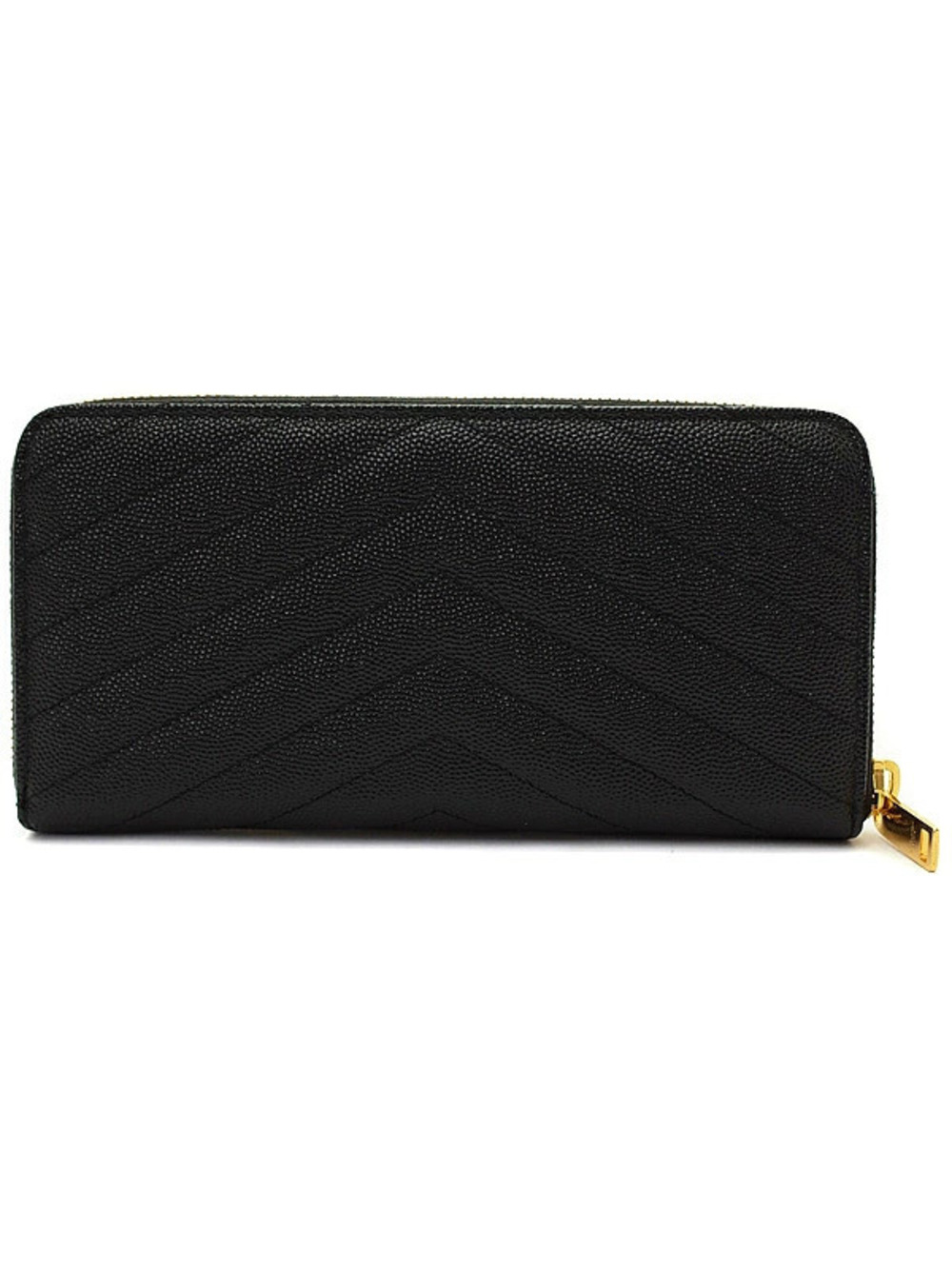Saint Laurent Full Paris Round Long Monogram Zip Wallet Brown